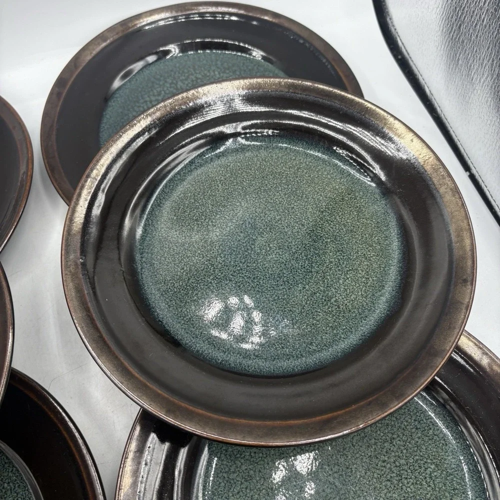 Mikasa Gourmet‎ Basics Salad Plates Jade Stoneware  8 5/8